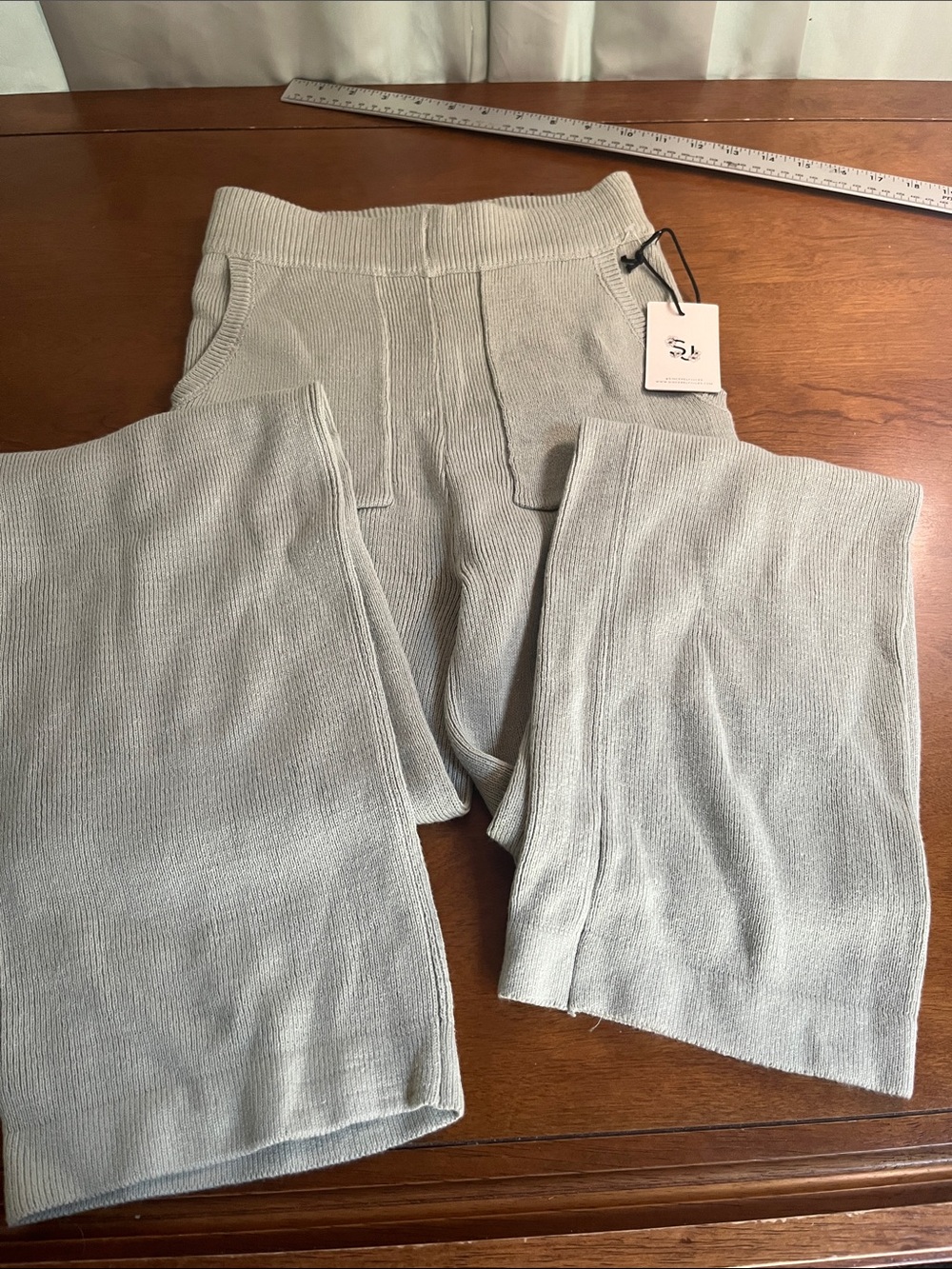 NWT Sincerly Jules Knit Pants Leggings in Light Sage Green XS
